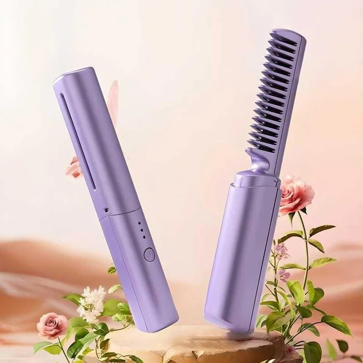 Portable Mini Hair Straightener | Cordless Rechargeable | Mini Adjustable Hair Straightener